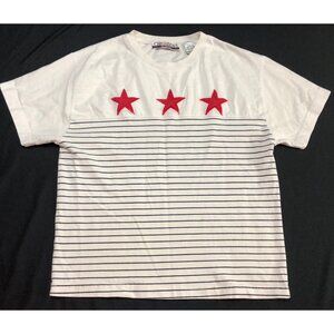 Chinawear by Morsly Size Medium White Striped Star Red Black Woman